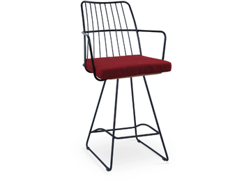 MIA BAR SLED - Sled base powder coated steel stool with armrests by 5A Design - view 2